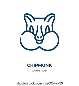 Chipmunk icon. Linear vector illustration from animal head collection. Outline chipmunk icon vector. Thin line symbol for use on web and mobile apps, logo, print media.