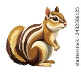 Chipmunk Illustration on White Background