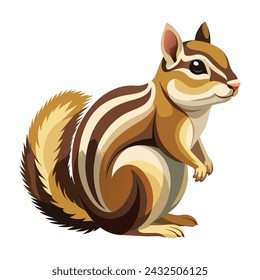 Chipmunk Illustration on White Background