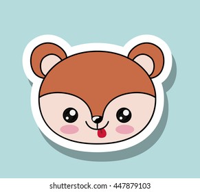 chipmunk  kawaii style isolated icon design