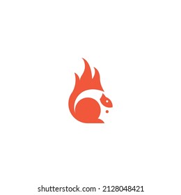 Chipmunk logo design using fire