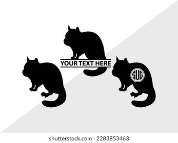 Chipmunk Monogram Vector Illustration Silhouette
