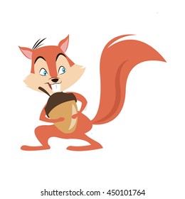 chipmunk nut cartoon icon isolated vector illustration