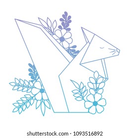 chipmunk origami paper with floral decoration