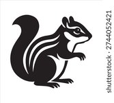 A Chipmunk silhouette vector art illustration