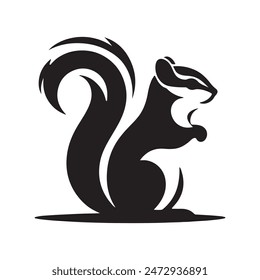 A Chipmunk silhouette vector art illustration