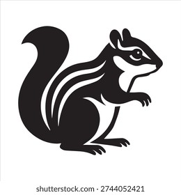 A Chipmunk silhouette vector art illustration