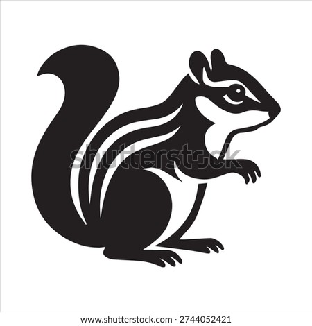 A Chipmunk silhouette vector art illustration Foto stock © 