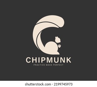 Chipmunk Squirrel Logo Gradient Design Vector Template