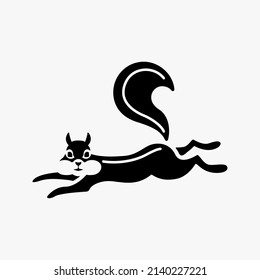 Chipmunk, squirrel vector silhouette symbol design