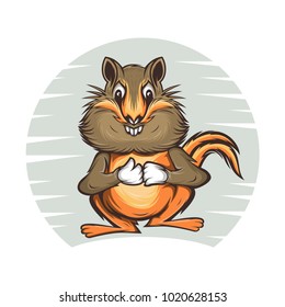 Chipmunk vector design and illustration. chipmunk cartoon vector for book illustration. 