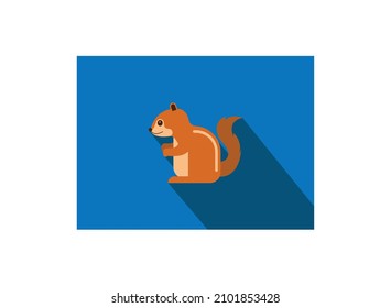 Chipmunk vector flat icon. Isolated Squirrel, Chipmunk emoji illustration on blue background.