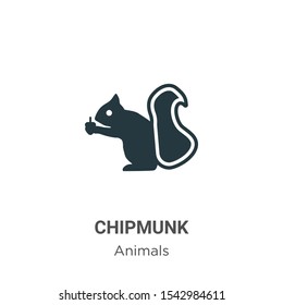 Chipmunk vector icon on white background. Flat vector chipmunk icon symbol sign from modern animals collection for mobile concept and web apps design.