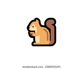 Chipmunk vector icon. Squirrel emoji illustration. Isolated Squirrel vector emoticon