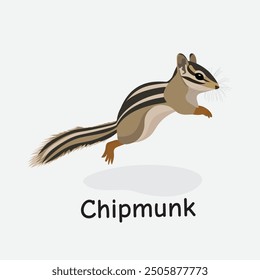 Chipmunk Vector Illustration: Cute Forest Rodent Design