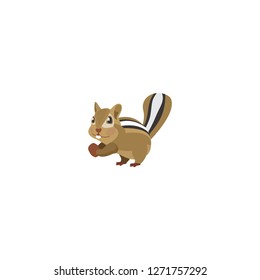 Chipmunk Vector Isolated Flat Icon