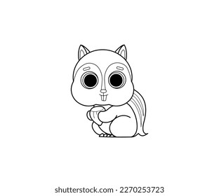 Chipmunk vector isolated outline icon. Chipmunk animal vector icon. Chipmunk icon 