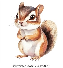 Chipmunk aquarela clipart isolado fundo branco 