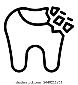 Chipped tooth icon outline vector. Broken teeth. Dental illness problem