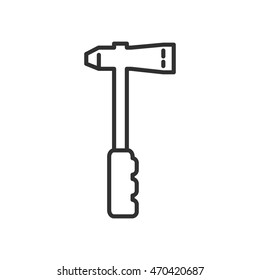 chipping hammer linear icon. Thin line design