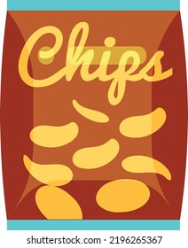 Chips Bag Cartoon Icon. Potato Snack Pack