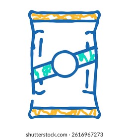 chips bag doodle icon sketch vector. chips bag sign. isolated symbol illustration