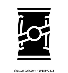 chips bag glyph icon vector. chips bag sign. isolated contour symbol black illustration