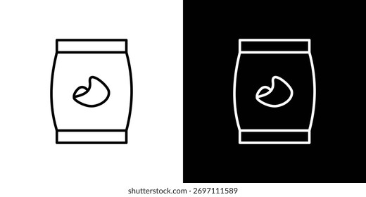 Chips bag icon art Illustrations. premium line icons