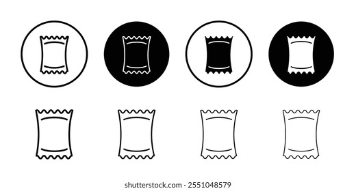 Chips bag icon Black and white outline vector