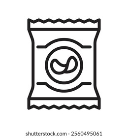 Chips bag icon Black and white logo