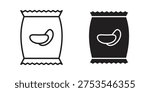 Chips bag icon collection. Vector design pack