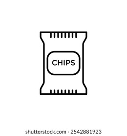 Chips bag icon. filled and line stroke icons