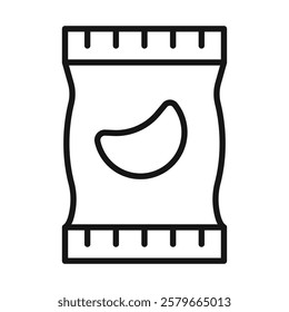 Chips bag icon Flat simple outline