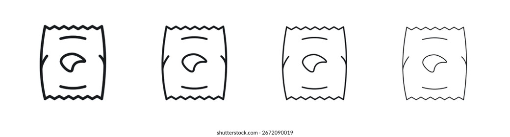 Chips bag icon. minimal strokes lines for web designs