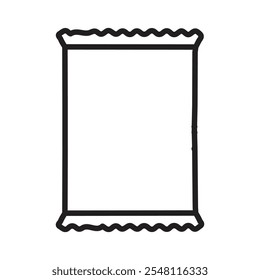 Chips bag icon Outline set in black and white color