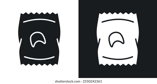 Paquete de iconos de bolso de chips en color negro.