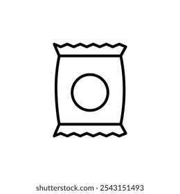 Chips bag icon set. outlined and solid filled versions.