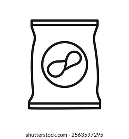 Chips bag icon Simple thin line flat symbol