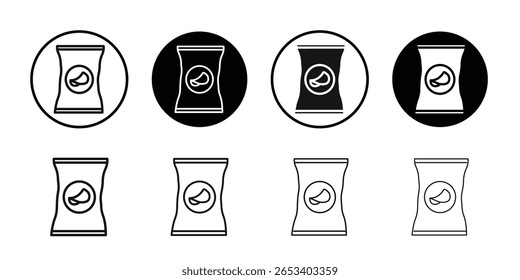 Chips bag icon simple vector isolated symbol