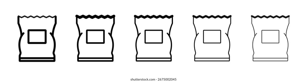 Ícone de saco de chips Ilustração de arte vetorial