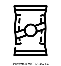 chips bag line icon vector. chips bag sign. isolated contour symbol black illustration