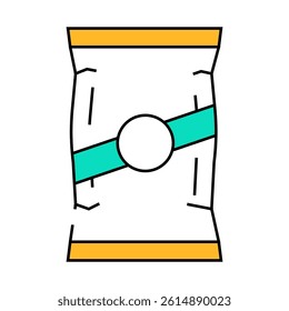 chips bag line icon vector. chips bag sign. isolated symbol illustration