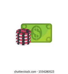 chips and bill design, Casino las vegas game lucky play win and chance theme Vector illustration