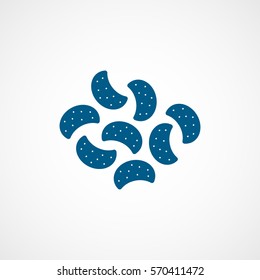 Chips Blue Flat Icon On White Background