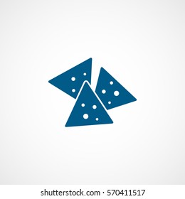 Chips Blue Flat Icon On White Background