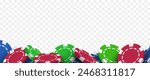 Chips border. Vector illustration isolated on a transparent background.