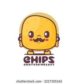 chips cartoon mascot. food vector illustration. isolated on a white background