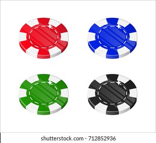 Chips Casino Cartoon Style Isolated Set Stock Vector (Royalty Free ...