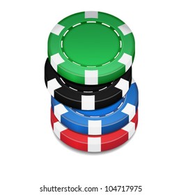 chips casino Isolated on white background
