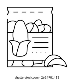 chips corn line icon vector. chips corn sign. isolated contour symbol black illustration